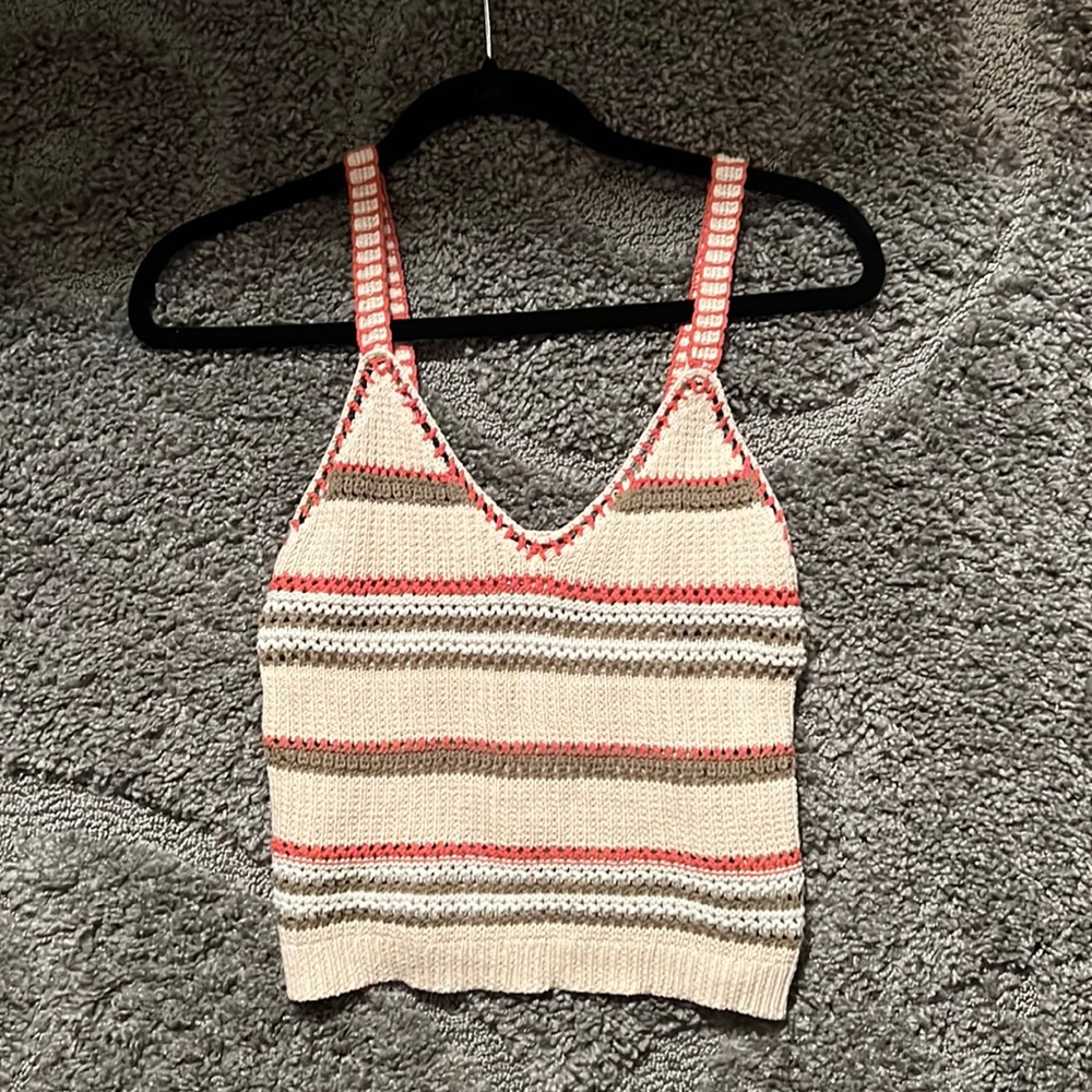 Crochet knit tank top